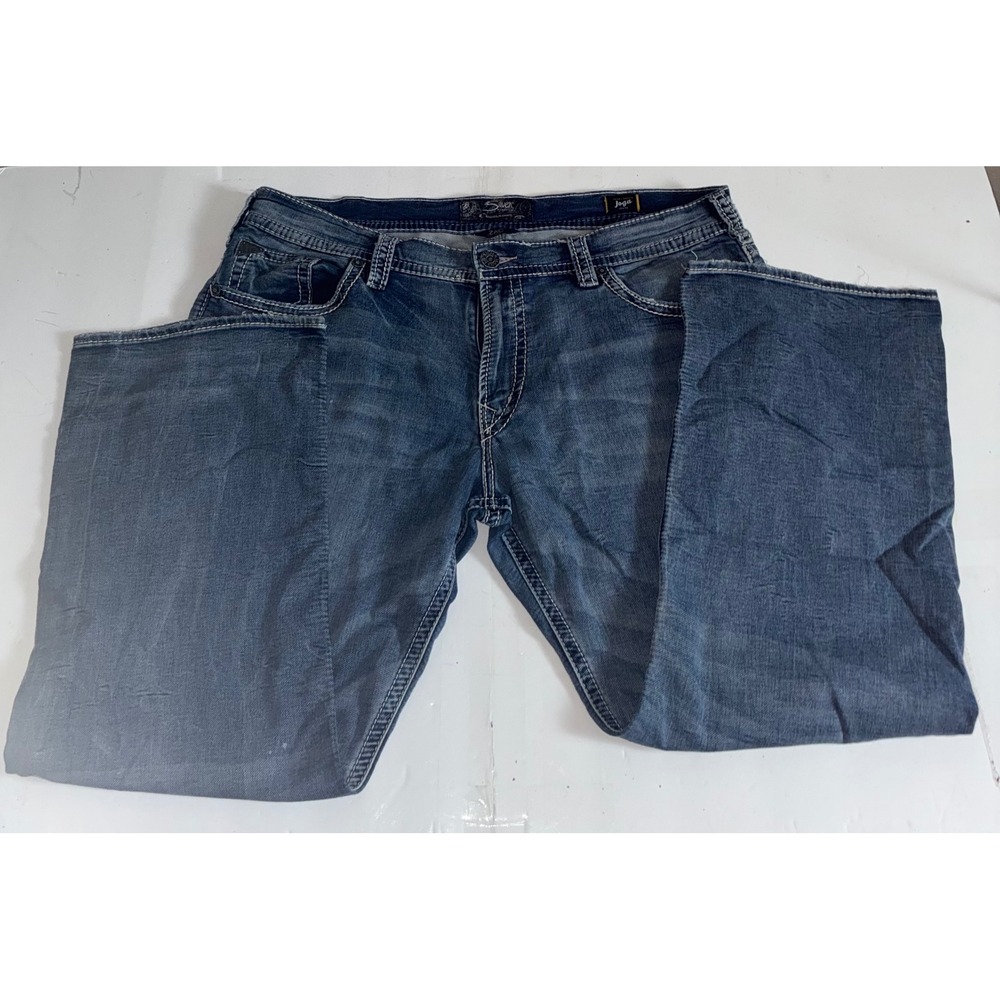 Silver Jeans Co Zac Joga Relaxed Straight Leg Jeans Blue W40 L30 M42408SWK135